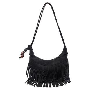 流苏复古包包女款2025新款潮时尚百搭流行麂皮绒单肩包通勤斜挎包