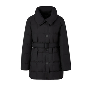 【90%鹅绒】PRICH时尚翻领束腰型面包格保暖羽绒服冬季新款女