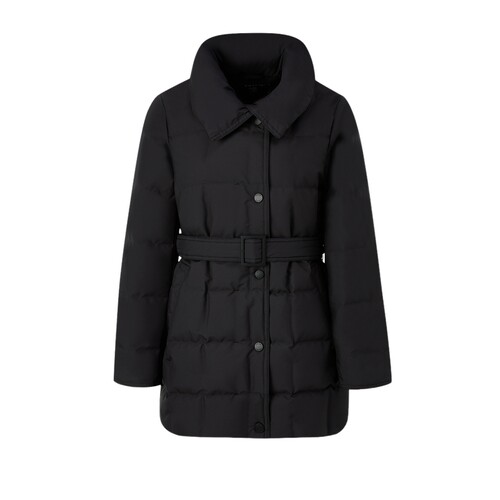 【90%鹅绒】PRICH时尚翻领束腰型面包格保暖羽绒服冬季新款女