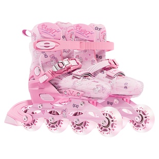 儿童溜冰鞋女童轮滑鞋女孩3岁6到12岁初学者专业滑轮可调节大小