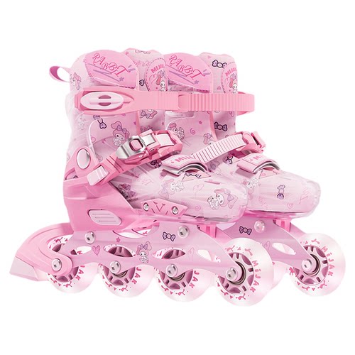 儿童溜冰鞋女童轮滑鞋女孩3岁6到12岁初学者专业滑轮可调节大小