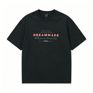 Dream made 美式重磅字母印花短袖男夏季薄款凉感防晒男生半袖T恤