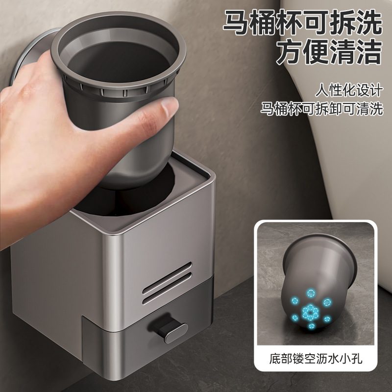 吸盘马桶刷壁挂家用无死角厕所神器新款2024卫生间马桶刷套装刷子