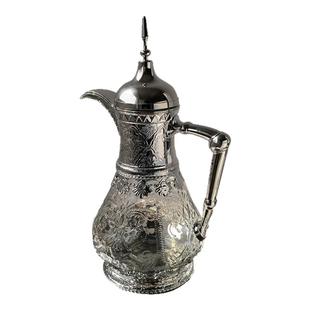 态生活复古高级感浮雕镀银玻璃冷水壶轻奢风家居装饰茶水壶凉水壶