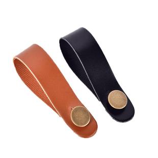 吉他琴头牛皮背带扣钉尤克里里民谣木电古典吉他背带免绳子绑绳带