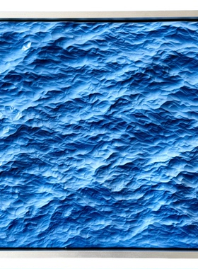 海也立体海浪装饰画铝合金框摆件