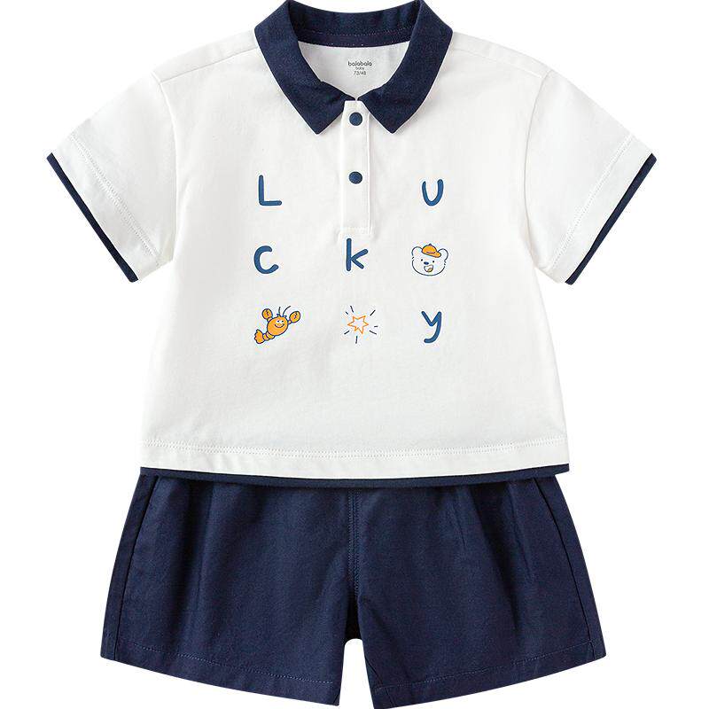 【balaOne】巴拉巴拉宝宝短袖t恤套装婴儿夏装2026新款可爱帅气潮