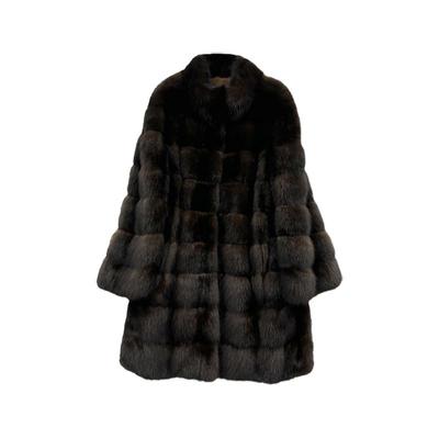 进口满天星紫貂时尚小立领皮草