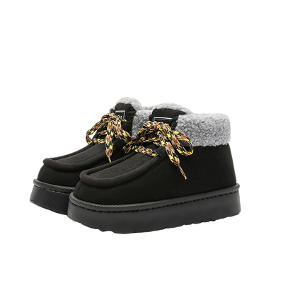 大嘴猴棉鞋女雪地靴男户外外出厚底棉拖鞋冬季保暖鞋室内家居鞋