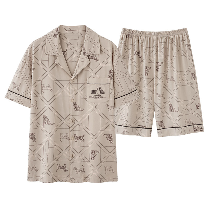 新一系男士纯棉夏季家居服套装
