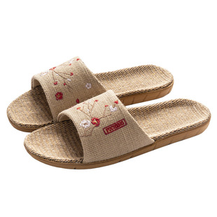 欧妃卡中国风拖鞋全亚麻室内女防滑夏天防臭情侣居家用地板凉拖男