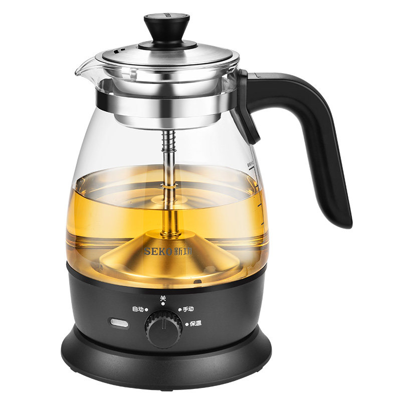 新功S39 家用黑茶煮茶器蒸汽喷淋式办公室小型白茶养生玻璃煮茶壶