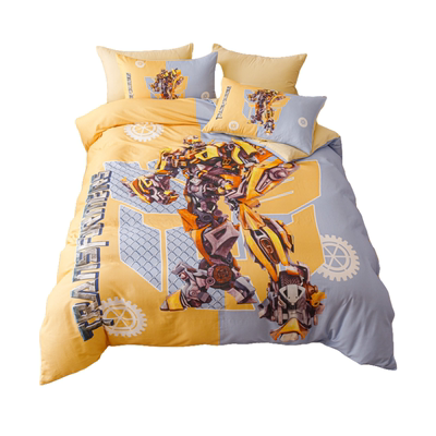 卡通双层纱四件套全棉大黄蜂床单