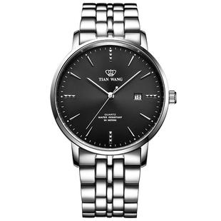 天王表官方奥莱日历商务石英表男士手表钢带大表盘防水男表31131