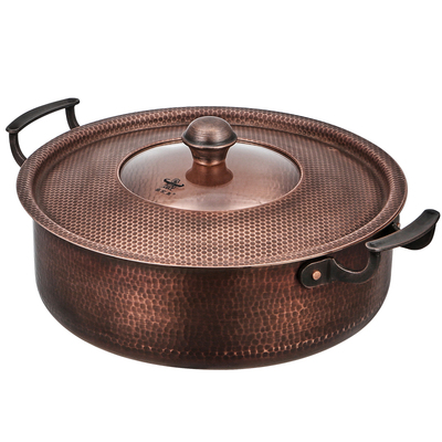 隆顺铜艺加厚紫铜电磁炉火锅盆具