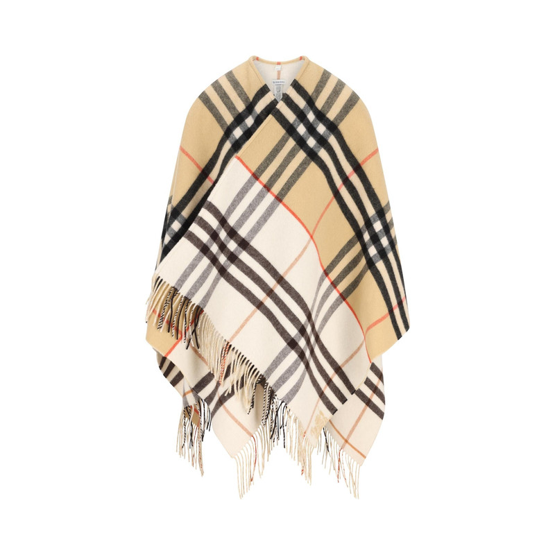 BURBERRY 博柏利女士羊绒羊毛拼色斗篷26早春新8117678意大利代购