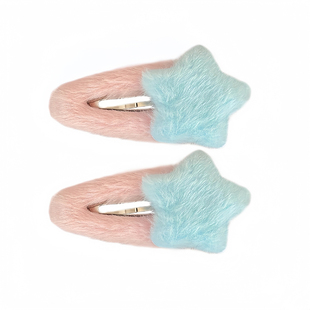 秋冬可爱日系侧边发夹女学生毛绒五角星发夹刘海夹发饰少女心发卡