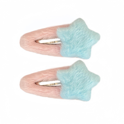 秋冬日系毛绒五角星刘海夹