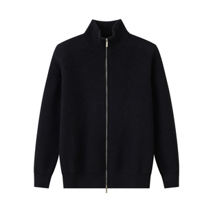 PTOFF cleanfit黑色老钱半高领针织衫外套韩系宽松毛衣拉链上衣男