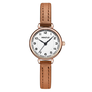 女士学生手表女款初高中女学生皮带防水复古手表女精致女表小表盘