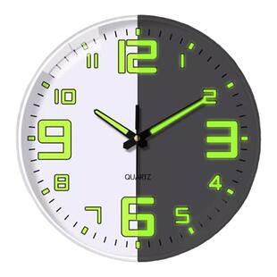 时尚夜光挂钟卧室静音创意钟表 客厅石英钟家用轻奢夜光时钟挂表