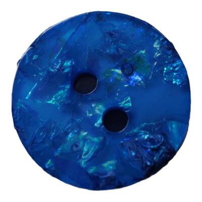 宝蓝色闪亮涤纶纽扣15mm