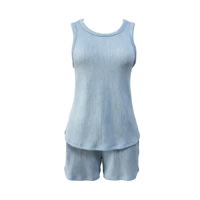 stylish comfortable casual tank top + shorts set for women