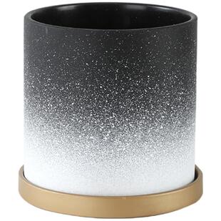 创意个性花盆陶瓷北欧简约仙人掌多肉植物绿萝家用带托盘大号盆栽