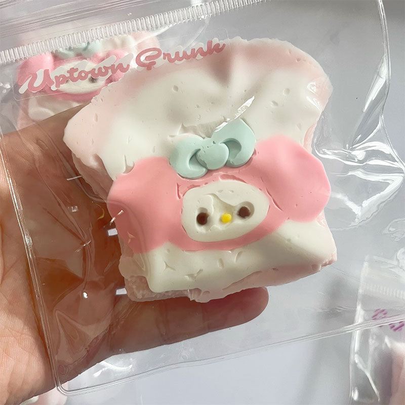 硅胶美乐蒂面包吐司玩具硅胶慢食品级超感回弹捏捏乐软泥捏捏解压