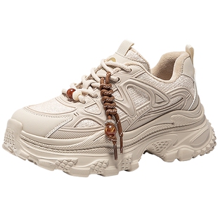 千百度厚底加绒老爹鞋女2025冬季新款机能鞋保暖时尚运动休闲鞋