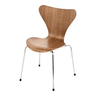 Fritz Hansen 7字椅简约轻奢实木曲木餐椅中古风洽谈椅设计师家具
