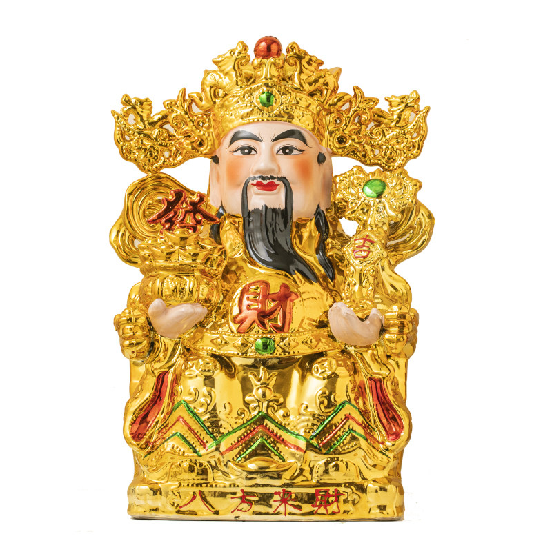 金文武财神关公店铺套装陶瓷神像