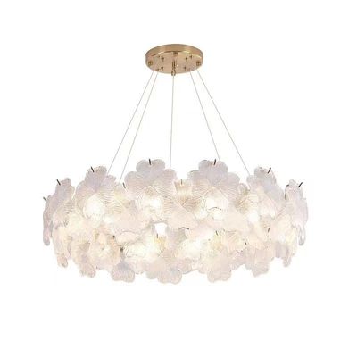 水晶玻璃客厅吊灯轻奢法式花朵灯