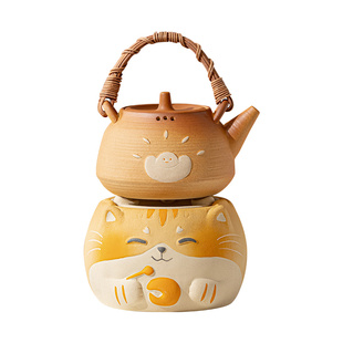 木鱼猫电碳两用围炉煮茶炭炉套装室内家用煮茶壶电碳烤火炉烤茶器