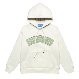 NEATO逆光女装 春季新款 刺绣抹茶绿卫衣连帽加厚宽松外套学生