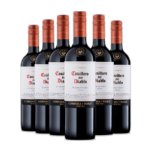 智利进口红酒干露红魔鬼卡麦妮佳美娜红葡萄酒750ml*6支整箱装