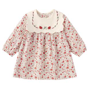 babylove女宝宝连衣裙春秋纯棉婴幼儿外出洋气碎花裙子馥郁花开