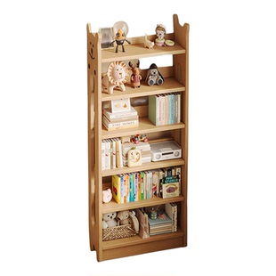 书架儿童绘本架实木一体落地靠墙家庭阅读区客厅布置多层小置物架