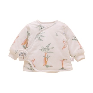 初生婴儿冬装半背衣52码59保暖冬天加棉产房新生宝宝衣服夹棉上衣