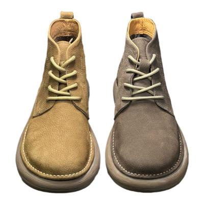 真皮马丁靴男款2025新款百搭英伦复古高帮皮鞋休闲软底中帮皮靴子