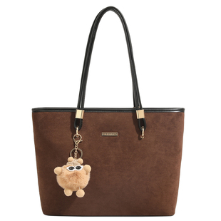 香港品牌磨砂皮托特包包女冬2025新款腋下通勤包大容量单肩手提包