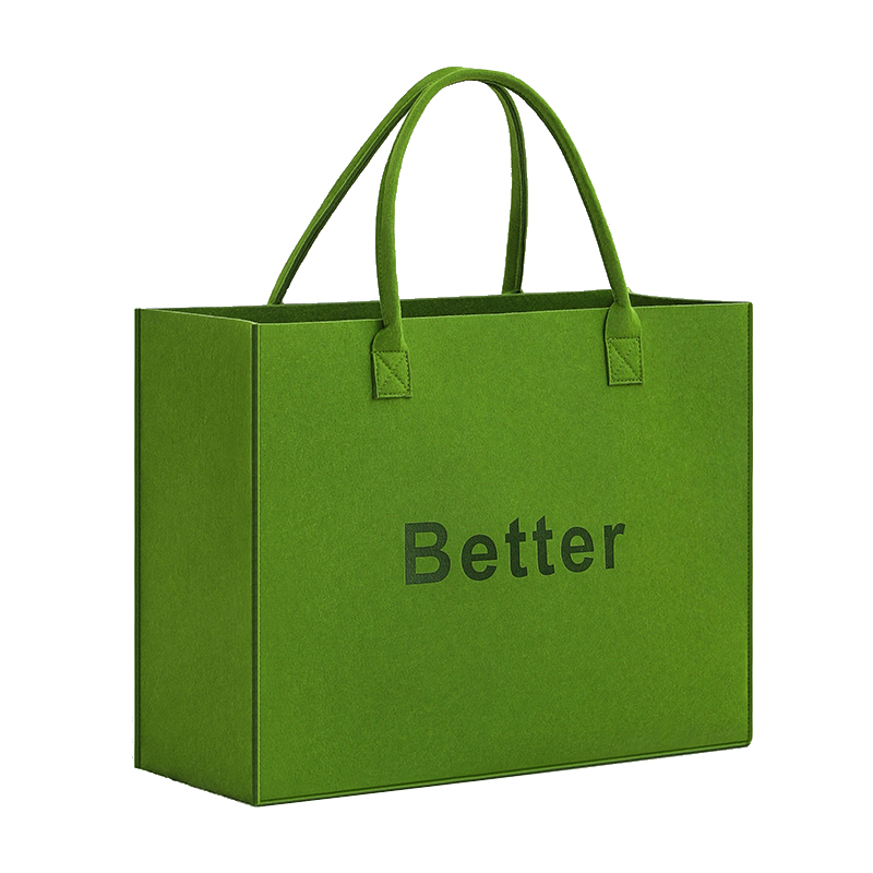 新款毛毡购物袋便携手提饭盒袋子买菜包折叠环保袋加厚布艺礼品袋