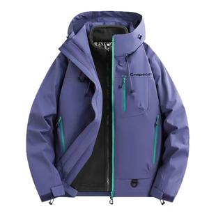 中国航天小众潮高街山系户外休闲宽松纯色防风冲锋衣外套男女秋冬