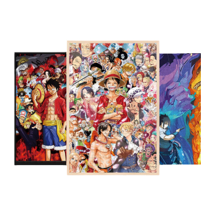 火影忍者拼图带框1000片鸣人海贼王全家福带相框成人版送男生礼物