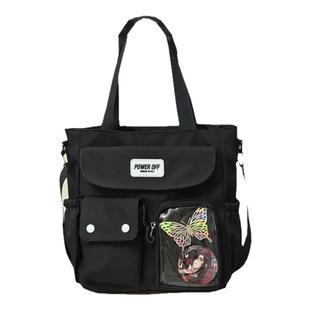 茶话会日系可爱吧唧痛包学生上课包补课袋单肩包包女大容量斜挎包