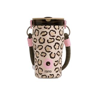 乐序保温咖啡杯大容量女生高颜值雪菲豹纹水杯泡茶吸管杯子新款