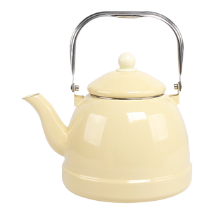 新品欧丽家搪瓷蛋黄色内外一色搪瓷水壶奶茶壶煮茶壶电磁炉燃气