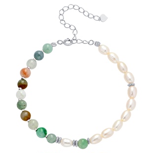 一撇一捺YPYN瑾瑜系列翡翠手链女925银拼接珍珠手串叠戴百搭首饰