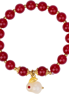 【玉兔福牌】兔子手链送女友