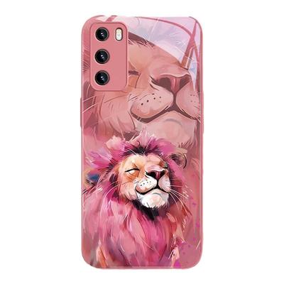 粉色狮子油画动物帅气新款手机壳